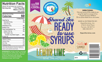 Lemon Lime Snow Cone Syrup & Hawaiian Flavor Syrups Coffee Syrup, Snow Cone & Slushie Syrup, Flavored Syrups For Drinks 100% Pur