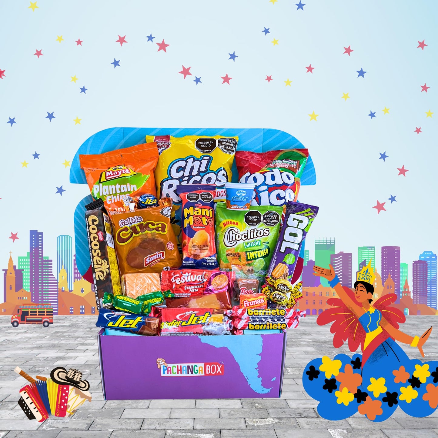 Pachanga Box International Colombia Snack Box - Perfect Mother's Day Gift with Tasty Hispanic & Latin American Treats