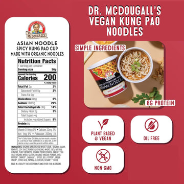 Dr. McDougall's Spicy Kung Pao Noodle - Organic Asian Spicy Noodles - Vegan Ramen Noodles - Instant Ramen Noodle Cups - Vegetari