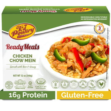 Kosher Chicken Chow Mein, Mre Meat Meals Ready To Eat, Gluten Free (1 Pack) Prepared Entree Fully Cooked, Shelf Stable Microwave