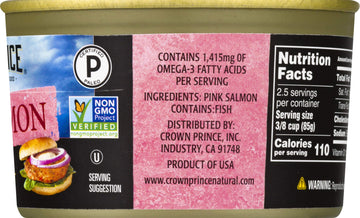 Crown Prince Natural Pink Salmon - Low In Sodium, 7.5-Ounce Cans (Pack Of 12)
