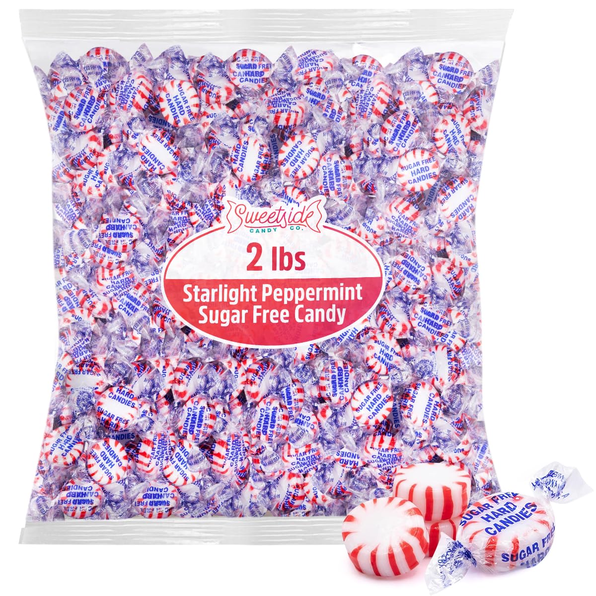 Sweetside Sugar Free Starlight Peppermint Hard Candy 2Lb Pack Of Peppermint Mints Individually Wrapped Mint Hard Candy Thats Great For Sharing Ideal Sugar Free Treat For Diaplayics Lifestyles