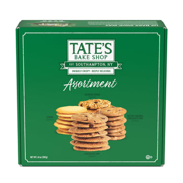 Tate'S Bake Shop Cookies Gift Box, Chocolate Chip, Oatmeal Raisin, Salted Caramel And Lemon Cookies, 14 Oz