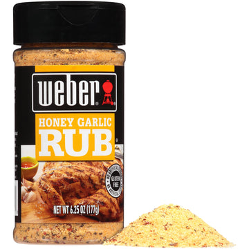 Weber Honey Garlic Rub, 6.25 Ounce Shaker - Flavorful Seasoning for Grilling and Cooking