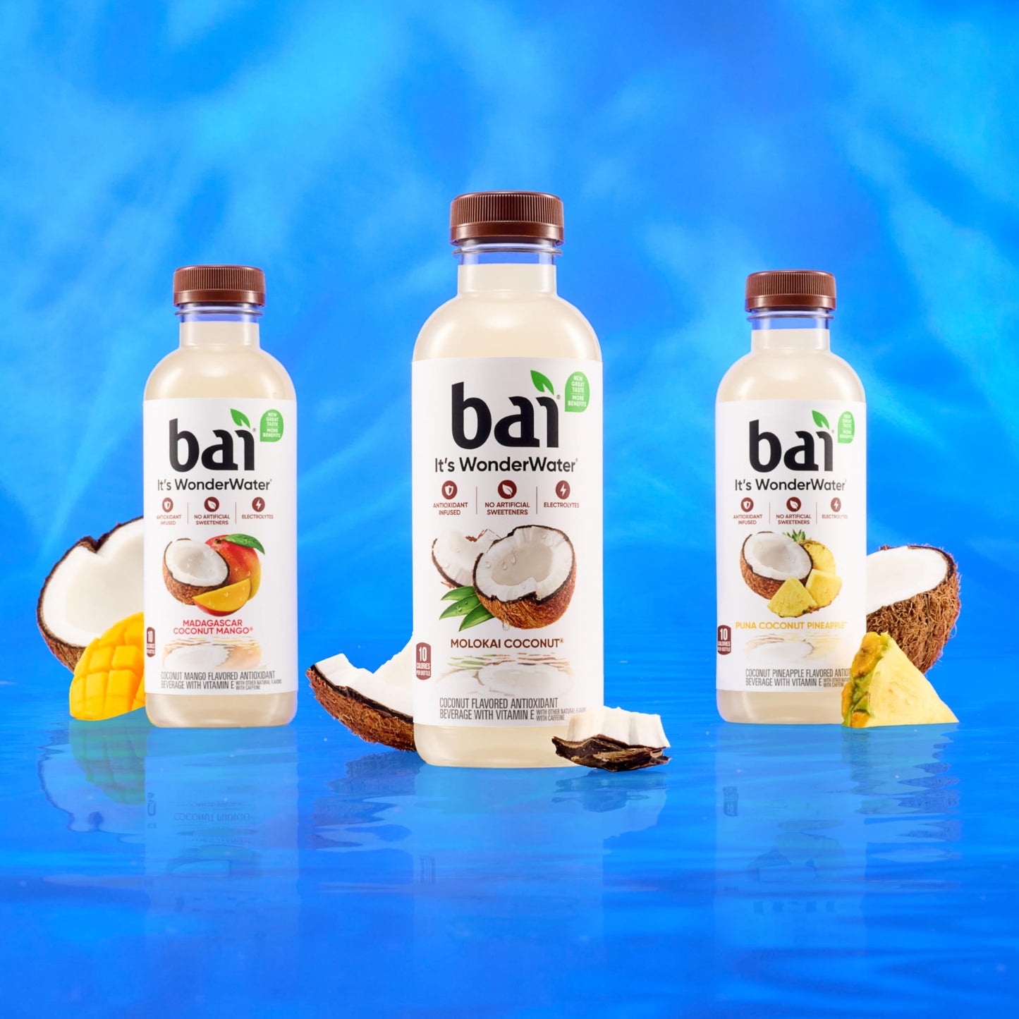 Bai Antioxidant Infused Water Beverage, Molokai Coconut, With Vitamin C And No Artificial Sweeteners, 18 Fluid Ounce Bottle, 6 Pack