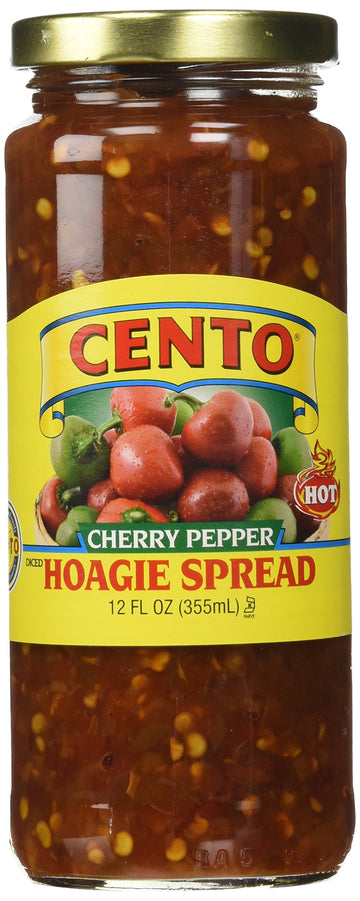 Cento Diced Hot Cherry Pepper (Hot) Hoagie Spread - 12 Fl Oz (Pack Of 2)