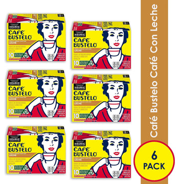 Caf Bustelo Caf con Leche Flavored Espresso Style Coffee, 60 Keurig K-Cup Pods