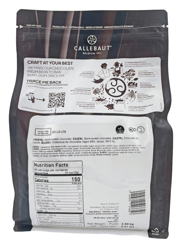 Callebaut Belgian Chocolate Callets | 2 Pack Of 5.51 Bags (2.5Kg) (Dark Chocolate)