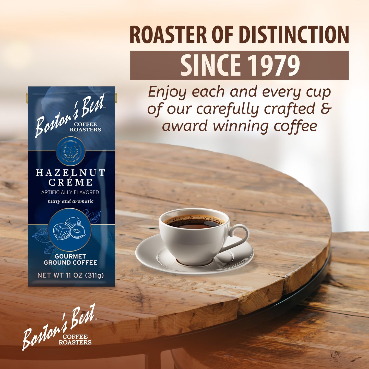 Hazelnut Creme Ground Gourmet Coffee By Bostons Best For - 12 Oz Coffee