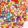 Rainbow Sprinkles for Cake Decorating, 4.6Oz Rianbow Rod and Pearl Sprinkles Mix for Baking, Cupcake, Cookie, Ice Cream, Donuts