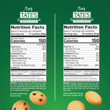 Tates Bake Shop Tiny Tates Variety Pack, Chocolate Chip & Snickerdoodle Cookies, 3-5.5 oz Bags