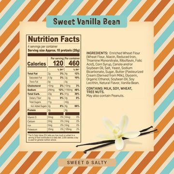 Vanilla Bean Flavor Pretzels - 4 Oz Gourmet Snack, Crunchy Bite-Sized Treats with Rich Butter Toffee Coating - Perfect for Shari