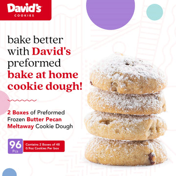 Davids Cookies Preformed Frozen Cookie Dough Butter Pecan 96 count