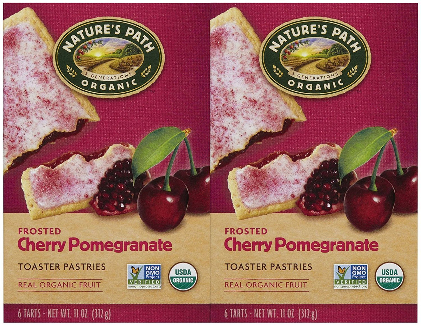Natures Path Frosted Toaster Pastry - Cherry Pomegranate - 11 oz - 6 ct - 2 pk