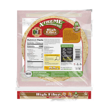 Ol Xtreme Wellness High Fiber | 10 Size Flour Tortillas |Carb Friendly |Keto Certified | 15 oz.| 6 Count (Pack of 4)