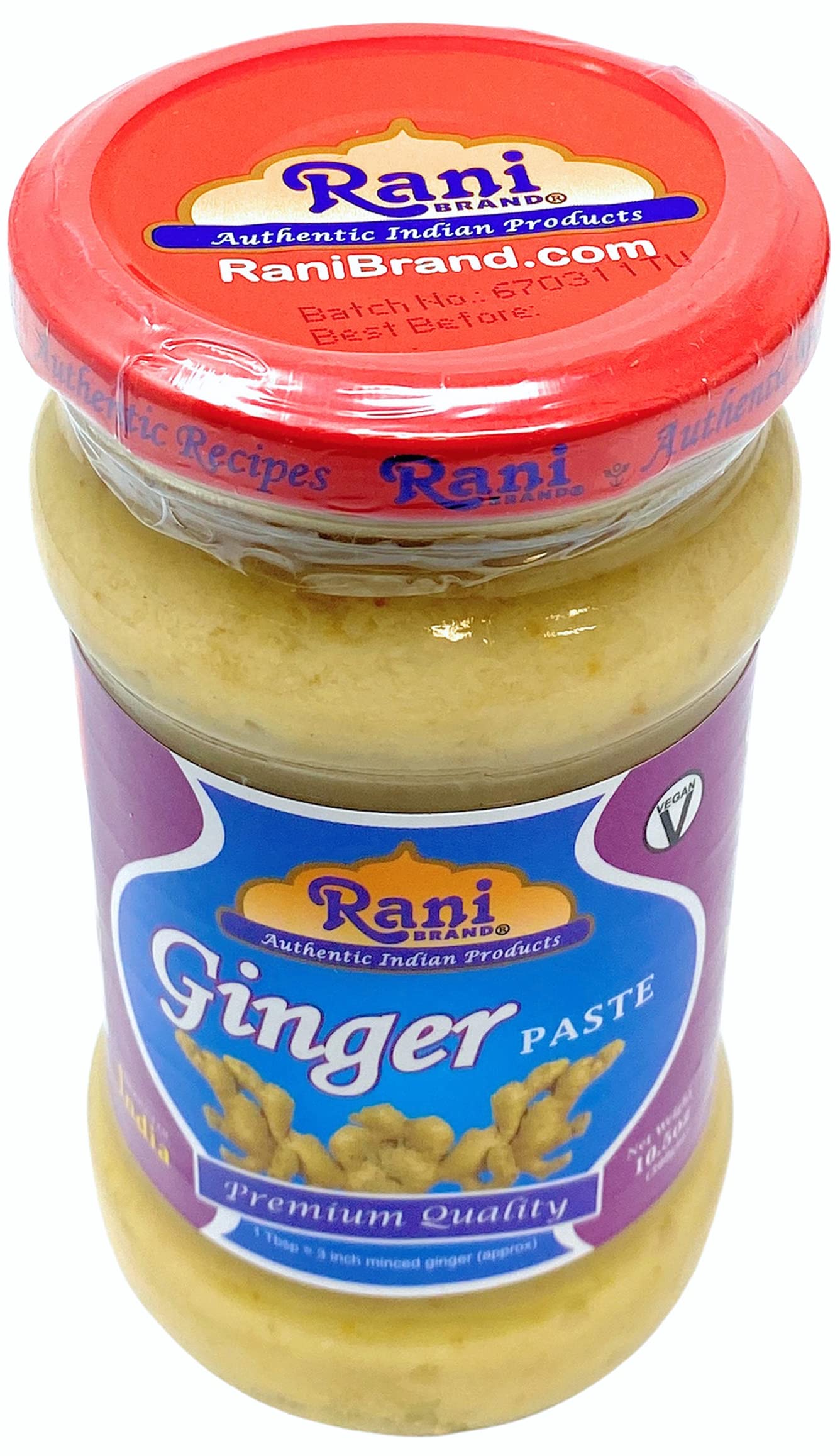 Rani Ginger Cooking Paste, Vegan, Gluten Free, Non-GMO, 10.5oz (300g) Glass Jar