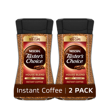 Nescafé Tasters Choice Instant Coffee, Light Medium Roast, House Blend, 2 Jars (7 Oz Each)