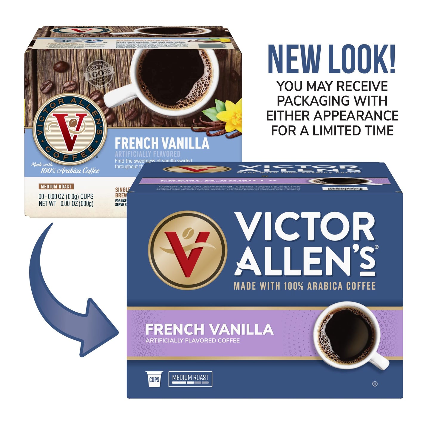 Victor Allens Coffee Single Serve Pods, French Vanilla, Medium Roast, 80 Count, Compatible with Keurig K-Cup malt-inspired, Brown