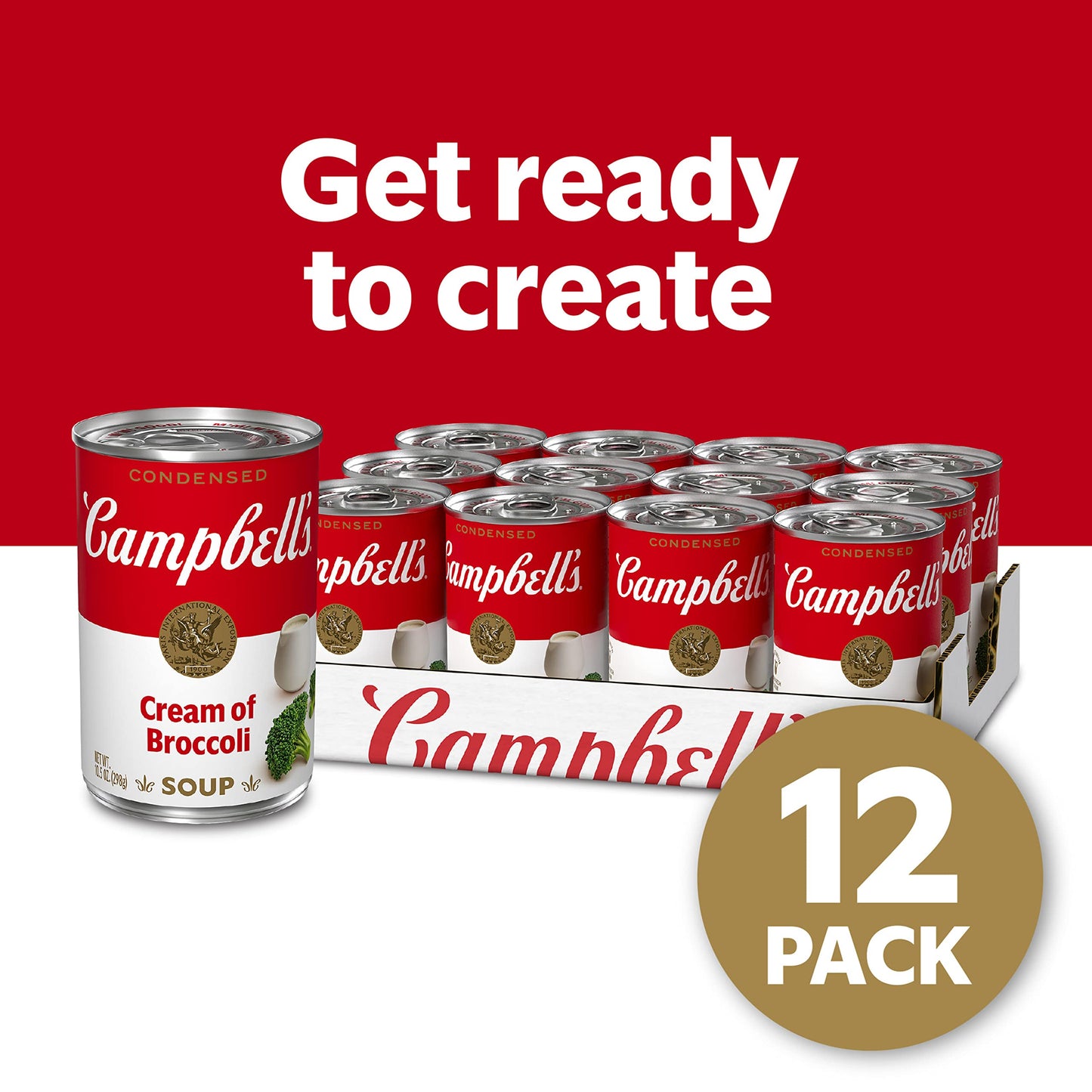 Campbell's Condensed Cream of Broccoli Soup, 10.5 oz Can (12 Pack)