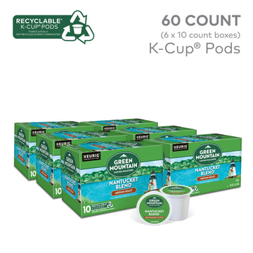 Green Mountain Coffee Roasters Nantucket Blend, Keurig Single Serve K-Cup Pods, Medium Roast Coffee, 60 Count, (6 Packs Of 10)