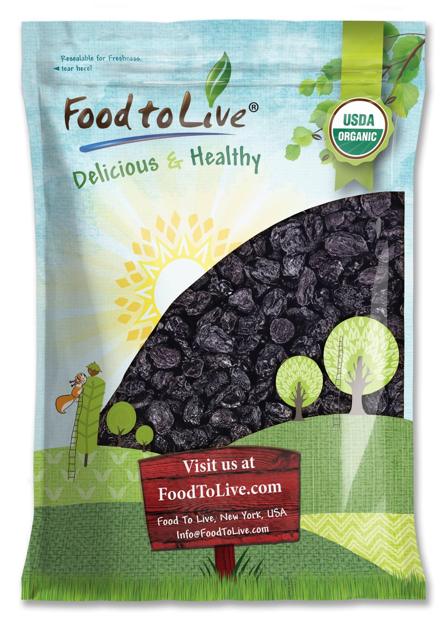 Food to Live Organic Pitted Prunes, 10 Pounds Dried California Plums, Non-GMO, Kosher, Unsulfured, Unsweetened, Bulk