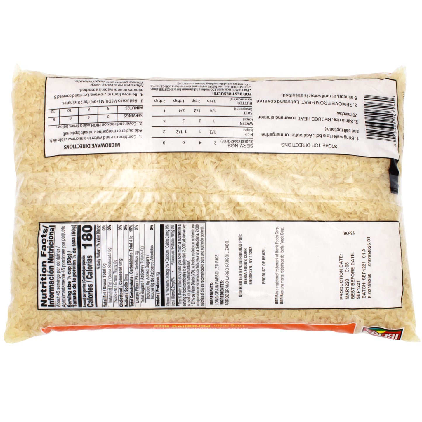 Iberia Parboiled Rice, 5 lb. (Pack of 4)