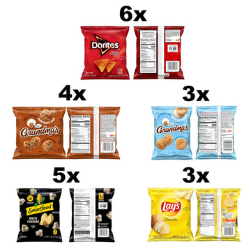 Frito-Lay Chips & Cookies, Smartfood, And Grandma'S Variety Pack (Pack Of 21)