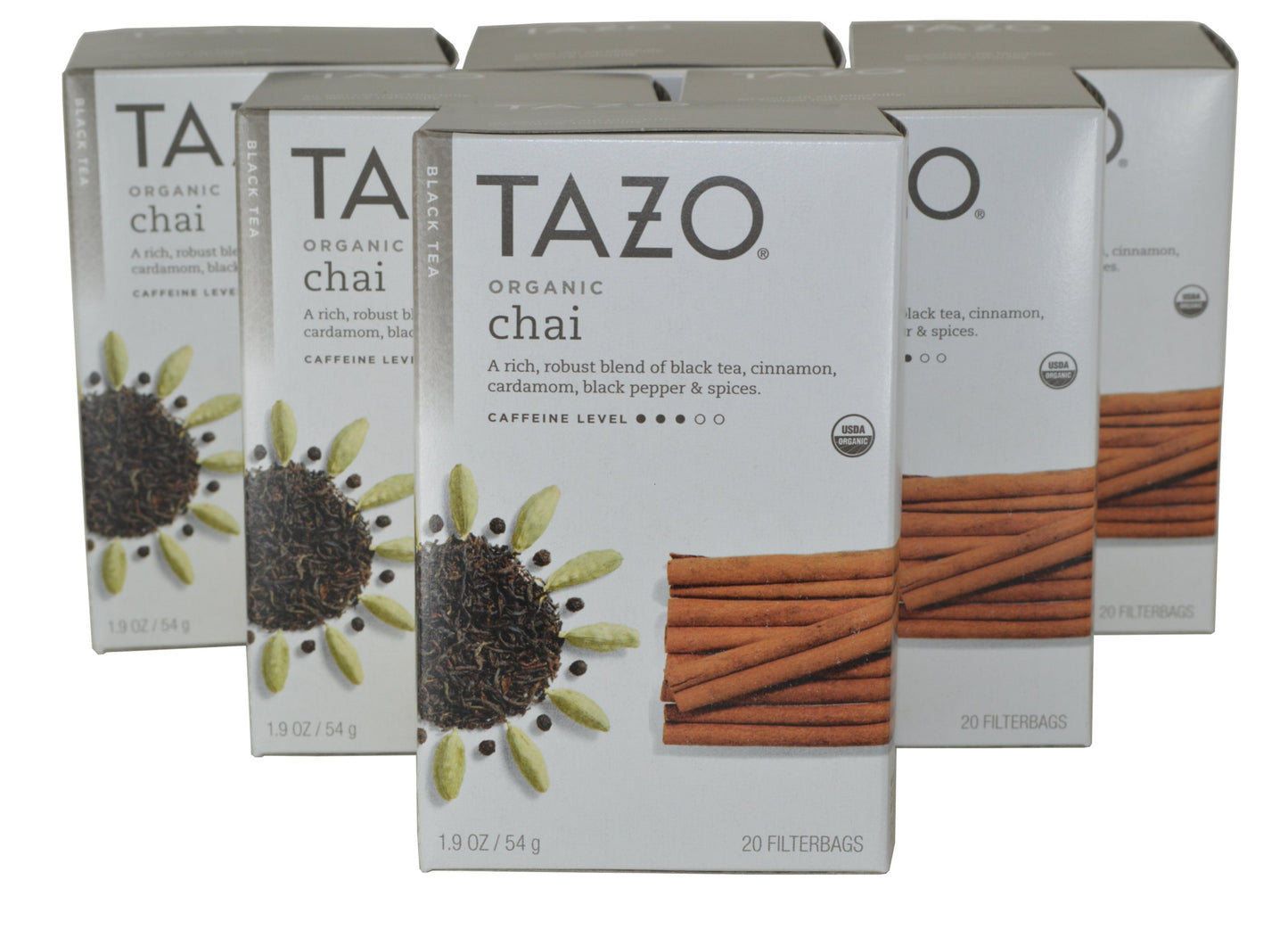 Tazo Organic Chai, Spiced Black Tea, 20-Count Tea Bags (Pack Of 6)