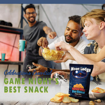 BraveGoods Moon Lodge 21 Pack Buffalo Wings Potato Chips – Kosher & Halal Snacks for Parties & Movie Nights, 1.5 Oz Bag