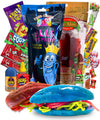 Chamoy Pickle Kit + Blue Raspberry Pickle In A Pouch For 2 People (21 Pcs) Comes With Takis, Fruit Rollup, Lucas Gusano, Skwinkl