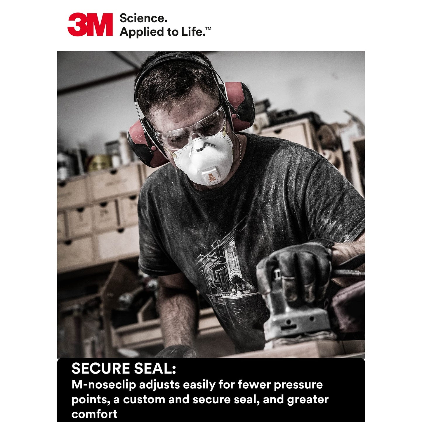 3M 8511 Particulate Disposable Respirator, N95, Pack Of 80, Niosh Approved, Cool Comfort And Fewer Pressure Points With Dual Point Attachment For Grinding, Sanding, Sawing, Sweeping, Dust, Smoke