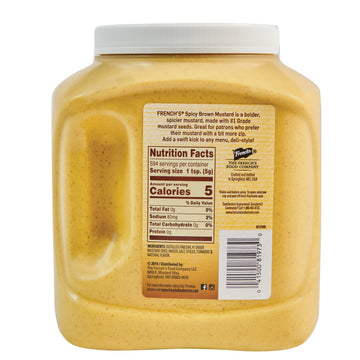 French'S Spicy Brown Mustard, 105 Oz - One 105 Ounce Bulk Container Of Hot Brown Mustard, Perfect For Professional Use Or For Re