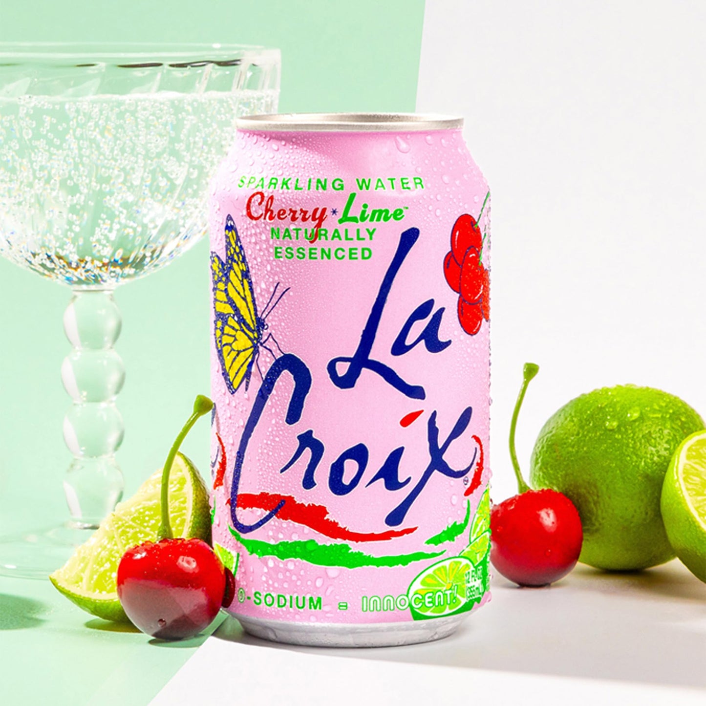 La Croix Sparkling Water Cherry Lime 8-Pack Zero Sugar Zero Calories Zero Sodium