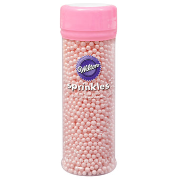 Wilton Pink Sugar Pearls, 5 Oz.