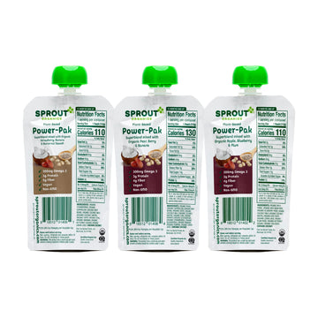 Sprout Organic Baby Food, Stage 4 Toddler Pouches, Apple Blueberry Plum, Strawberry Banana Squash, Pear Berry Banana Variety Pac