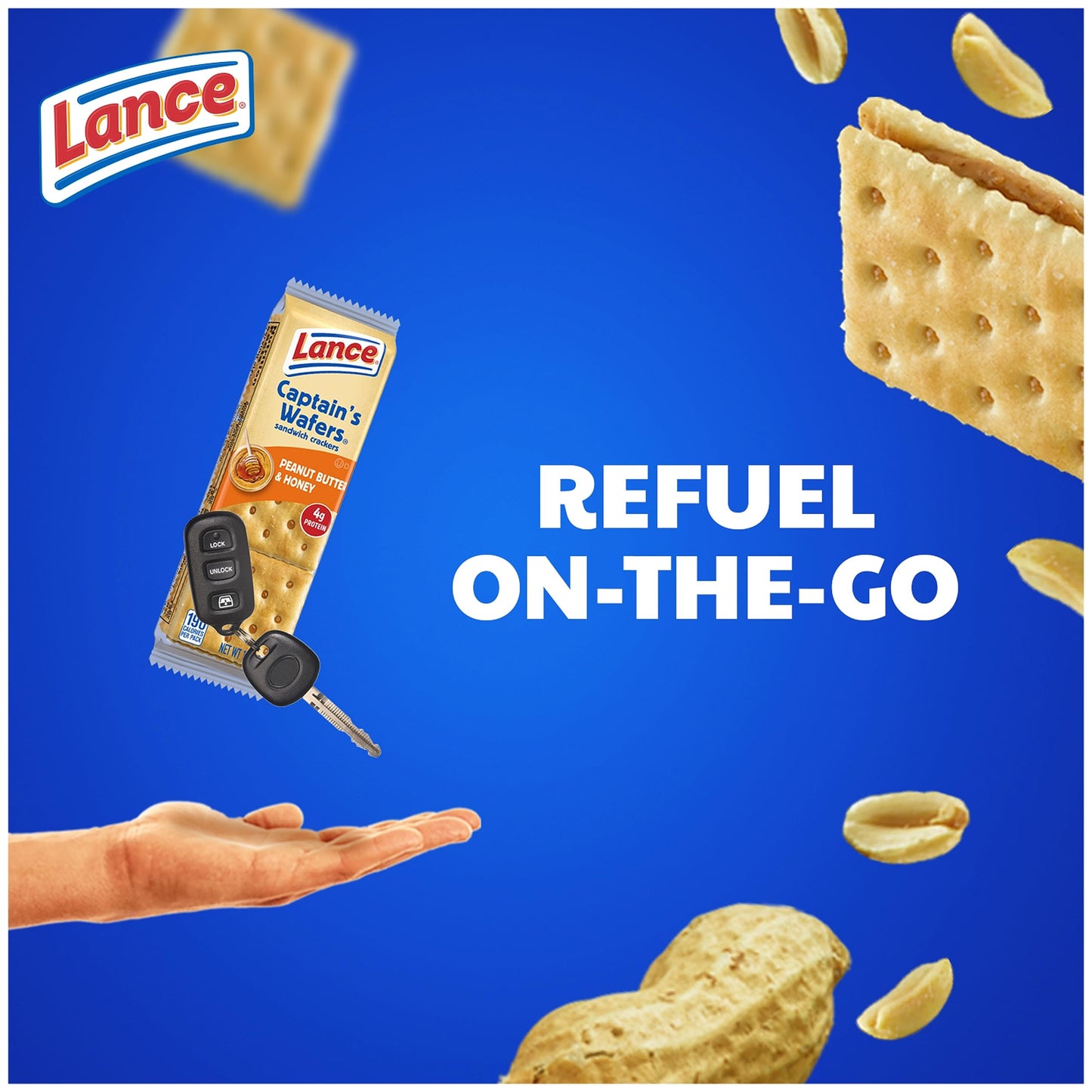Lance Sandwich Crackers, Captains Wafers Peanut Butter and Honey, 10 Packs, 6 Sandwiches Each