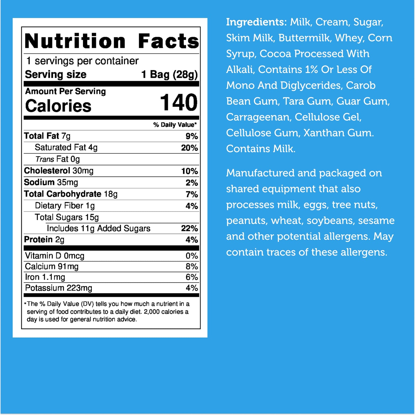 Arctic Farms Freeze Dried Ice Cream that Does Not Melt (Chocolate)