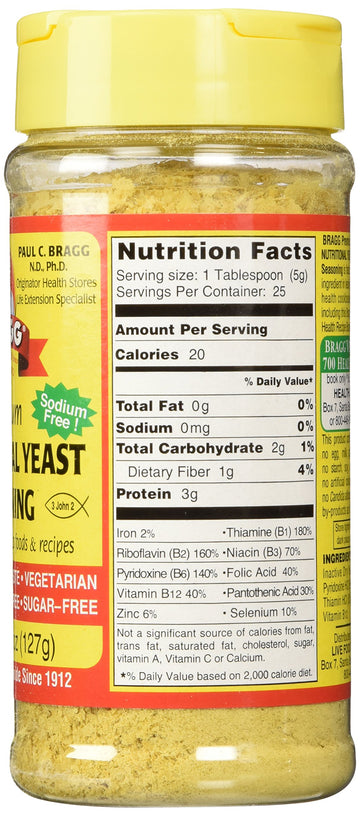 Bragg Nutritional Yeast Seasoning, 4.5 Oz (Pack Of 3)