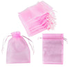 100 Pack 5X7 Inch Mini Sheer Drawstring Organza Transparent Bags Jewelry Sack Pouches For Wedding, Party Decorations, Arts Craf