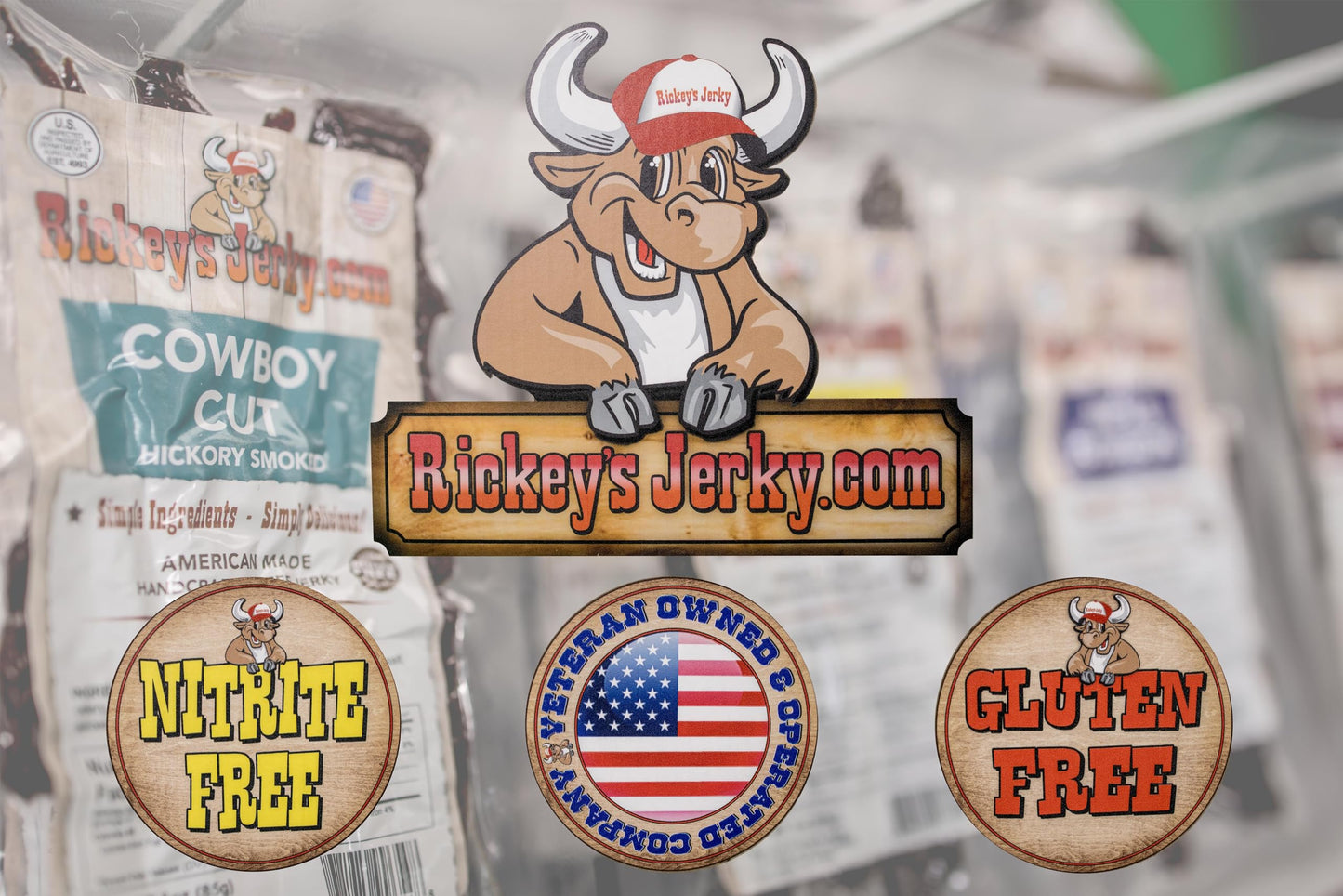Rickey'S Jerky, Bison Jerky, 100% Made From Solid Strips Of Bison, Exotic Wild Game Jerky, All Natural Meat, High Protein Snack,