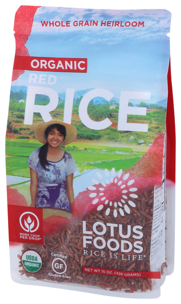 Lotus Foods, Heirloom Bhutan Red Rice, Gluten Free, 15 Oz