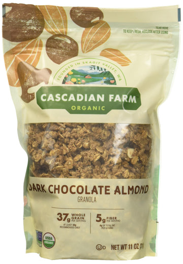 Cascadian Farm Organic Dark Chocolate Almond Granola, Non GMO, 11 Ounces (Pack Of 4)