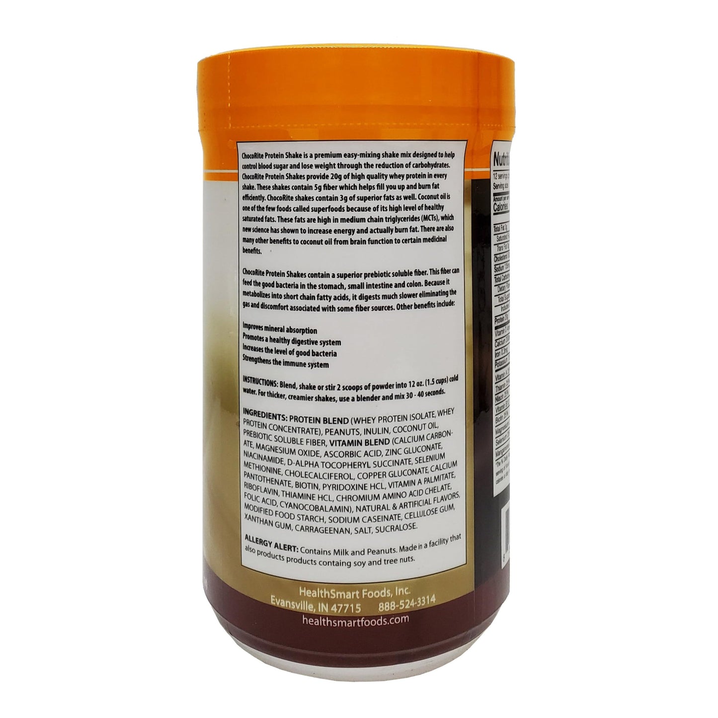HealthSmart Foods ChocoRite Protein Shake Mix Peanut Butter