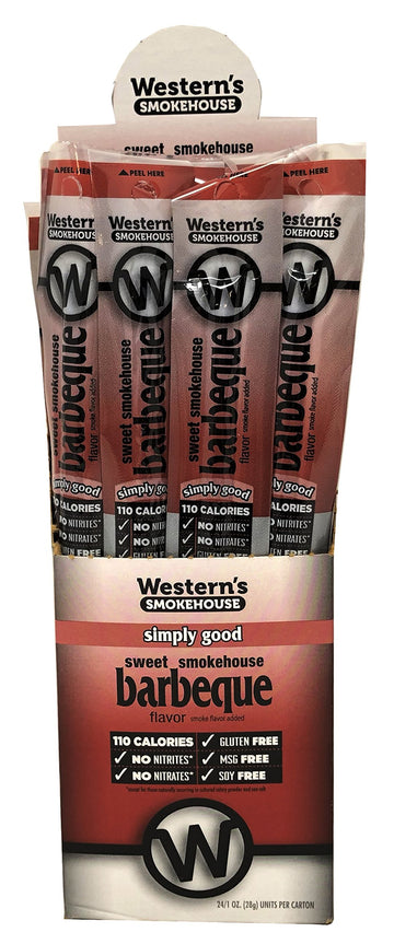 Westerns Smokehouse Beef and Pork Jerky Snack Sticks, 1 Ounce, Pack of 24, Gluten-Free, MSG-Free, Soy-Free