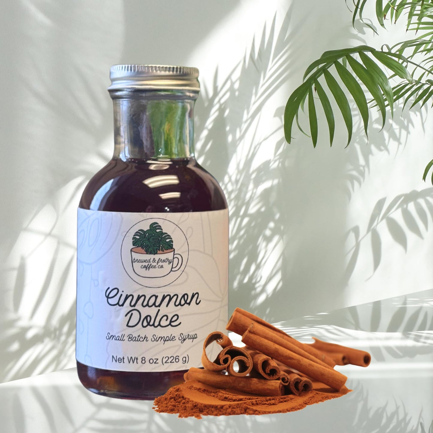 Brewed & Frothy All Natural Simple Syrup For Coffee, Tea, Cocktails, Mocktails, Hot Coca And More Kentucky Proud, 8Oz (8 Fl Oz,