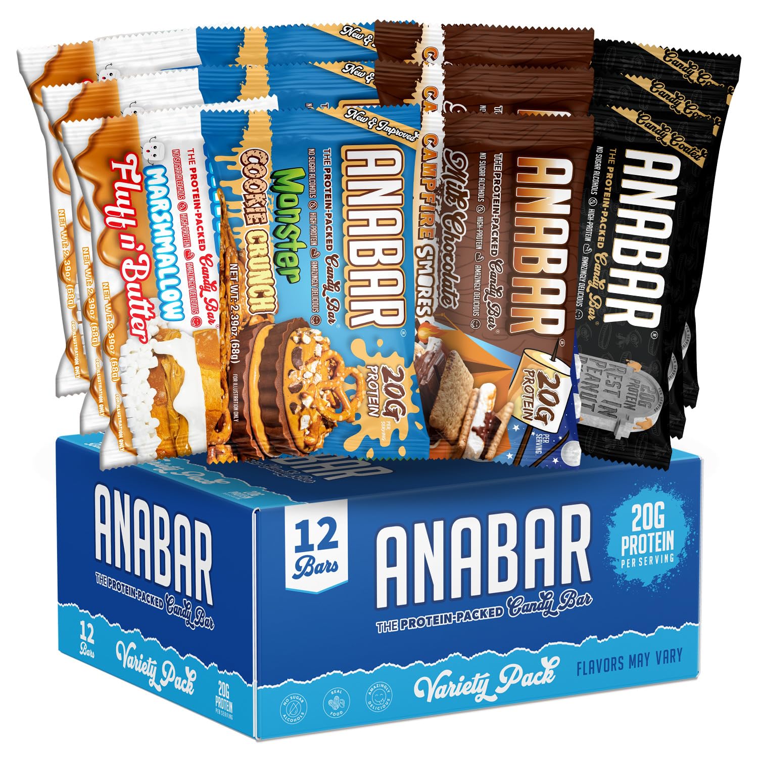 Anabar Protein Bar, The Protein-Packed Candy Bar, Worlds Best Tasting Protein Bar, No Sugar Alcohols, High Protein, Amazingly D