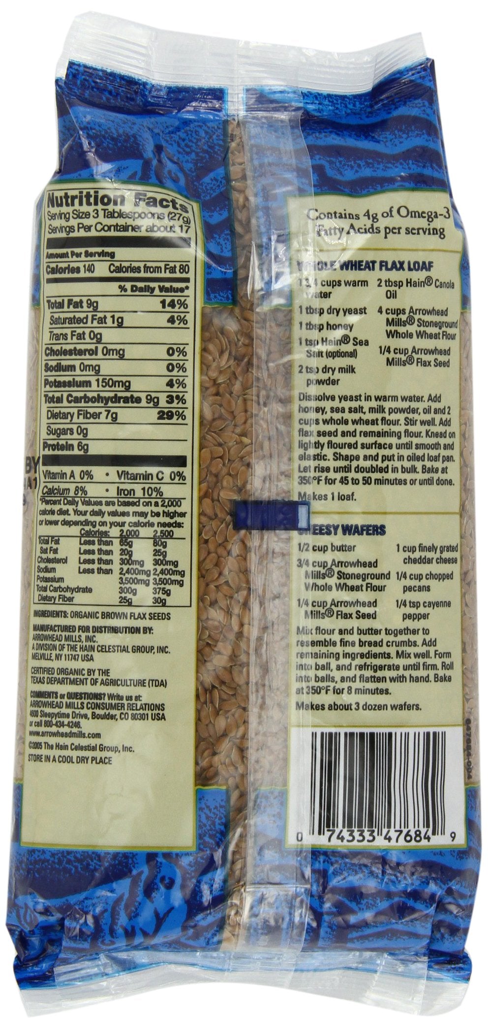 Organic Flax Seeds 16 Ounces (Case of 6)