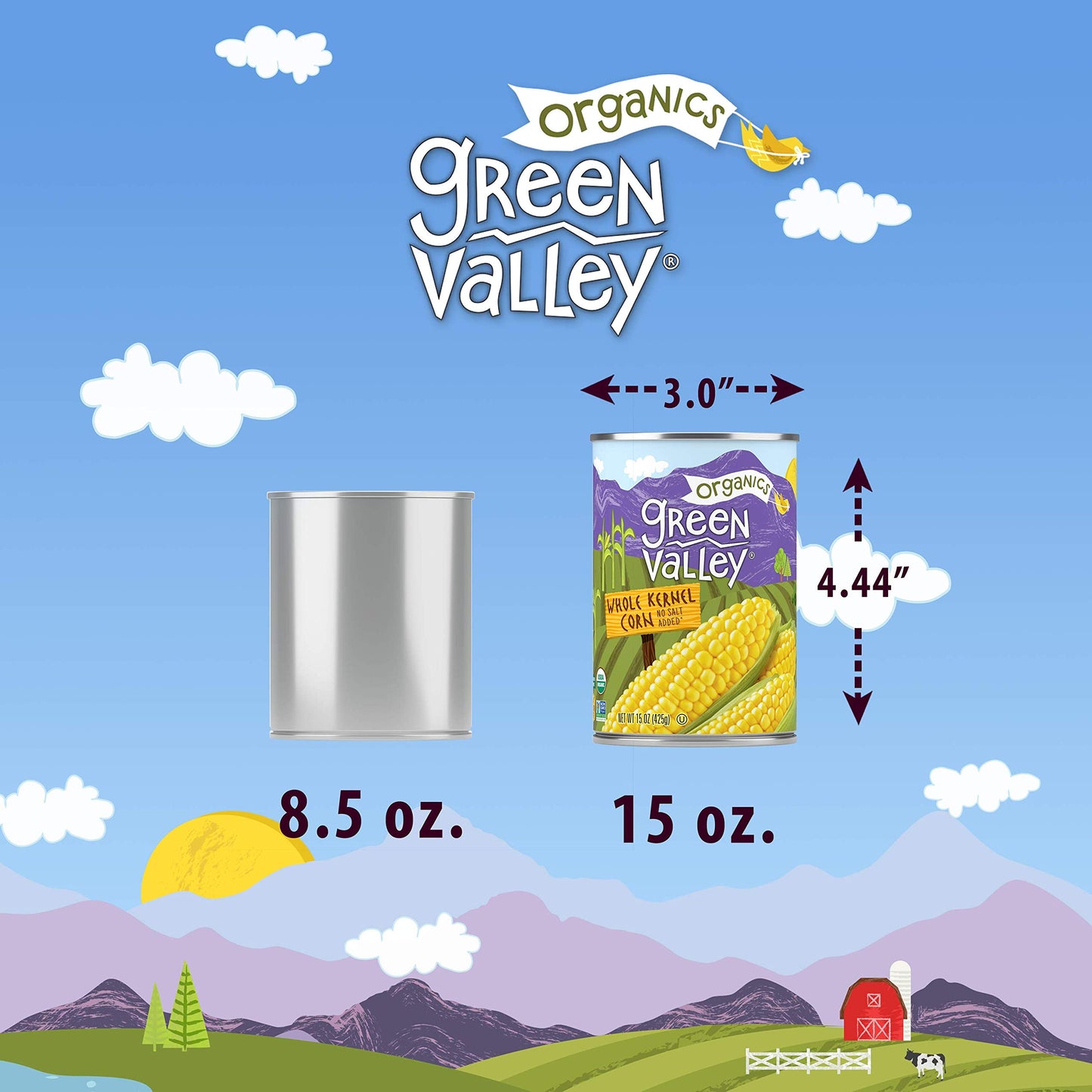 Green Valley Organics Whole Kernel Corn | Certified Organic | Non-GMO Project Verified | 100% Supersweet Variety Corn | Deliciou