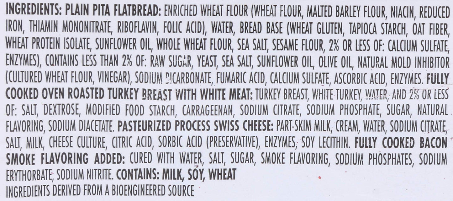 Hillshire Farm, Turkey Bacon Club Flatbread Sandwich, 8.6 Oz. (10 Count)