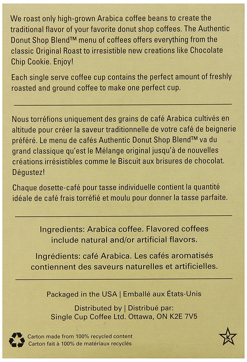 Authentic Donut Shop K-Cup Coffee, Chocolate Chip Cookie, 24 Count, Compatible with Keurig malt-inspired